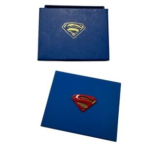Superman Shield Logo Money Clip Gold Silver Tone DC Comics with Original Box